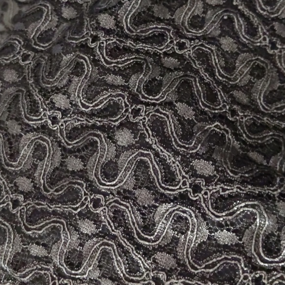 Luxury Marina Rinaldi Silver Metallic Embroidered Black Lined Tunic Tee Size XL - Picture 9 of 12